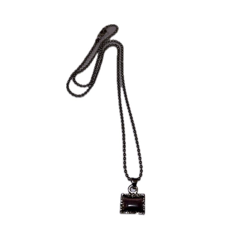 emeral cut purple pendant necklace