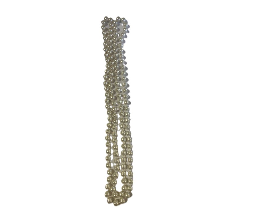 Faux long pearl necklace