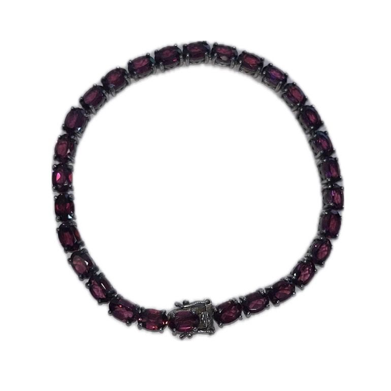 Amethyst sterling silver plated bracelet