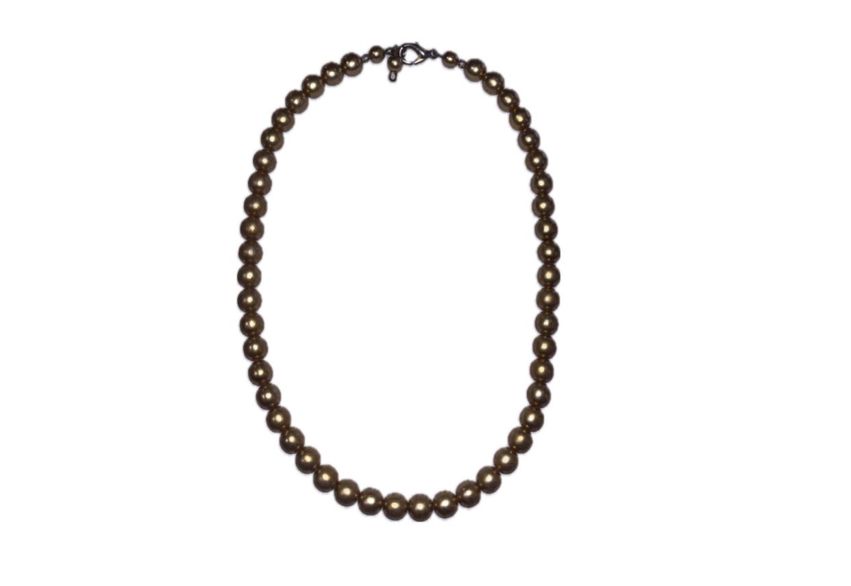 Faux golden colour pearl necklace