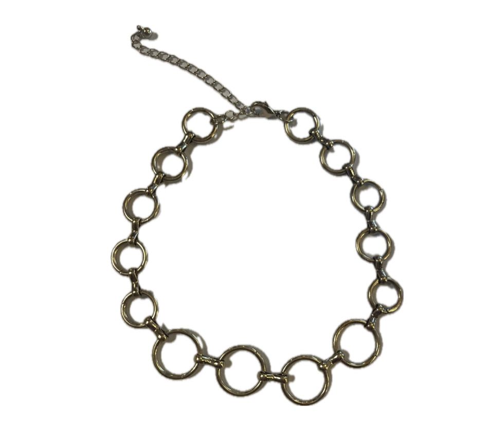 Native American style circle link clasp necklace